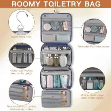 Elviros Toiletry Bag for Men and Women - Travel Essential