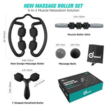 Odoland Foam Roller Set: 5-In-1 Deep Tissue Massage Kit for Relief & Recovery
