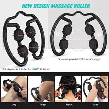 Odoland 5-in-1 Foam Roller Kit for Pain Relief & Recovery