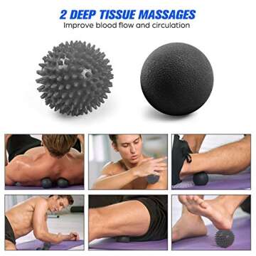 Odoland 5-in-1 Foam Roller Kit for Pain Relief & Recovery