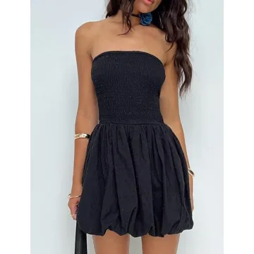 Just Quella Women's Strapless Mini Dress for Summer Fun