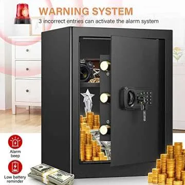 2.2 Cubic Large Fireproof Safe Box with Fireproof Waterproof Document Bag, Personal Home Security Safe with Removable Shelf, Combination Lock Box for Money Shotgun Jewelry Documents Christmas Gift