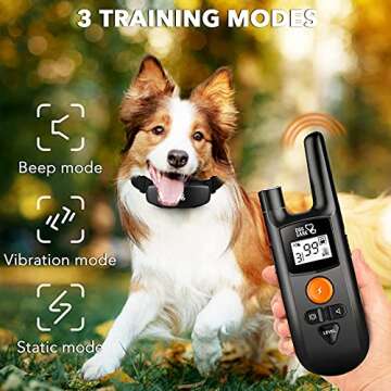 Dog Training Collar - Rechargeable Dog Shock Collar w/3 Training Modes, Beep, Vibration and Shock, Rainproof Training Collar, Up to 1000Ft Remote Range, Adjustable Shock Levels Dog Training Set