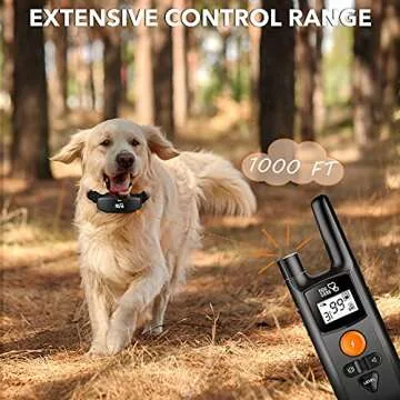 Dog Training Collar - Rechargeable Dog Shock Collar w/3 Training Modes, Beep, Vibration and Shock, Rainproof Training Collar, Up to 1000Ft Remote Range, Adjustable Shock Levels Dog Training Set