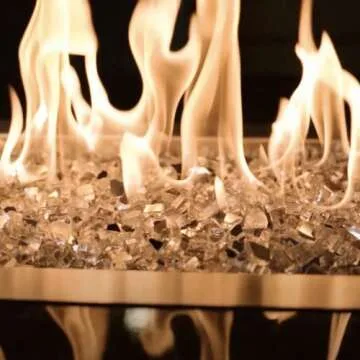 High Luster, 1/4" Reflective Tempered Fire Glass in Diamond Starlight, 10 Pound Jar, by Celestial Fire Glass