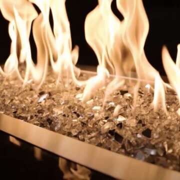 High Luster, 1/4" Reflective Tempered Fire Glass in Diamond Starlight, 10 Pound Jar, by Celestial Fire Glass