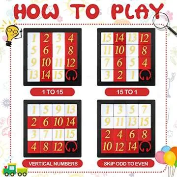 24-Piece 15 Puzzle Number Slide Set for Fun & Learning