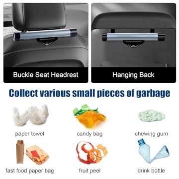 MQTOUR Car Trash Can,Roller Type Trash Can,Hanging Car Garbage Can for Back Seat,with 40 Attached Ga...