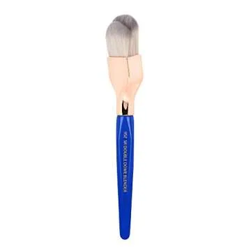 Bdellium Tools Professional Makeup Brush - Golden Triangle 952 Small Rounded Double Dome Blender - With All Vegan and Soft Synthetic Fibers, For Application & Blending (Blue, 1pc)