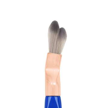 Bdellium Tools Professional Makeup Brush - Golden Triangle 952 Small Rounded Double Dome Blender - With All Vegan and Soft Synthetic Fibers, For Application & Blending (Blue, 1pc)