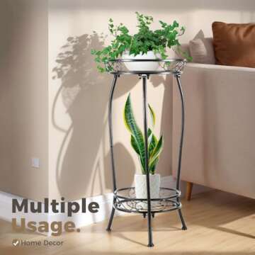 Kavlium 27.1" Rustproof Metal Plant Stand for Indoors