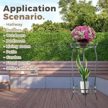 Kavlium 27.1" Rustproof Metal Plant Stand for Indoors