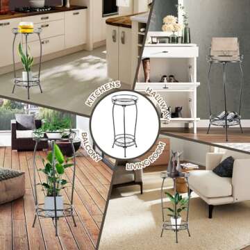 Kavlium 27.1" Rustproof Metal Plant Stand for Indoors