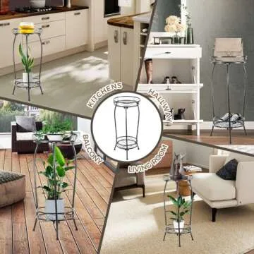 Kavlium 27.1" Rustproof Metal Plant Stand for Indoors