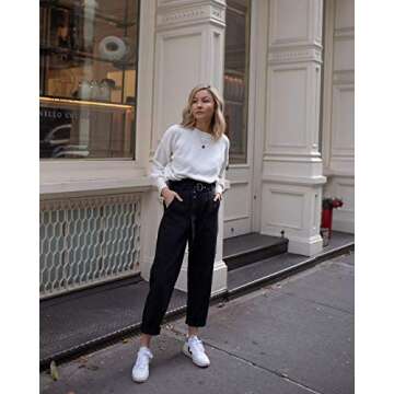 The Drop Ivory Camila Sweater - Slouchy Crew Neck for Women