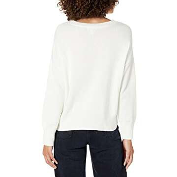 The Drop Ivory Camila Sweater - Slouchy Crew Neck for Women
