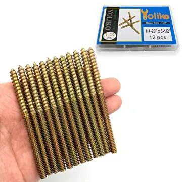 Yoliko 1/4-20 Hanger Bolts - 12 Pack for Furniture Assembly