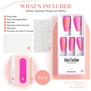 Hot Pink Press on Nails - 24PCS Durable & Stylish
