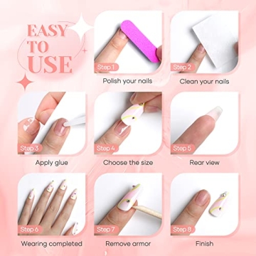 Hot Pink Press on Nails - 24PCS Durable & Stylish