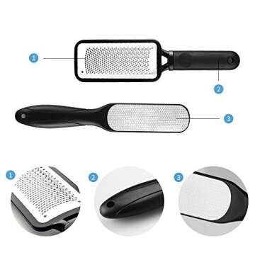 Fu Store 2 Pack Foot Files Callus Remover Stainless Steel Foot Rasp and Dual Sided Feet File Profess...