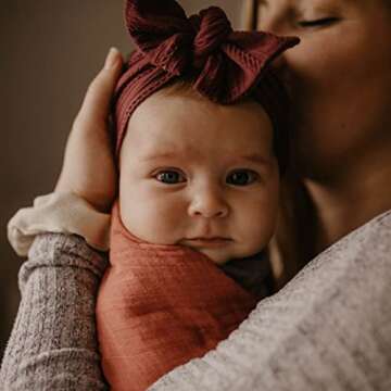 Parker Baby Girl Headbands - 5 Pack of Cable Knit Nylon Bows for Girls -"Matilda Set"