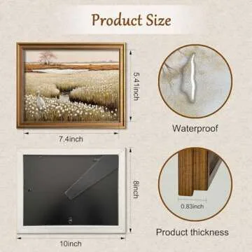 Framed Vintage Wall Art Classical French Landscape Painting Wildflowers Field Canvas Wall Art Print ...