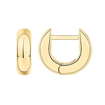 PAVOI 14K Yellow Gold Plated Ultra Thick Huggie Earrings | Hypoallergenic Mini Hoops | Ideal for Sen...