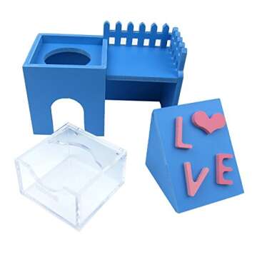 Alfie Pet - Joel WPC Hideout for Mouse, Chinchilla, Rat, Gerbil and Dwarf Hamster - Color: Blue