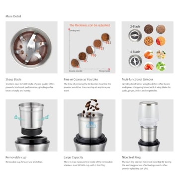 DR MILLS DM-7412M Electric Coffee Spice Grinder 200W