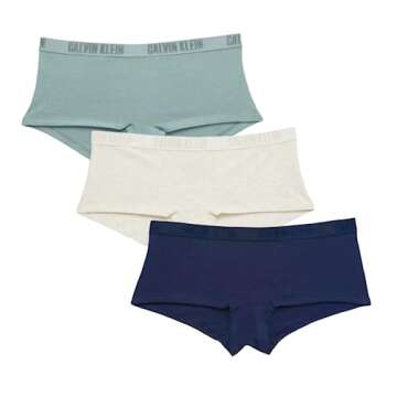 Calvin Klein Women's Monochrome Cotton Boyshort 3 Pack (as1, alpha, m, regular, regular, Navy(qp2873)/Ho_g, Medium)
