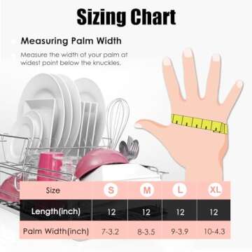 IUCGE Rubber gloves cleaning for Household 2 Pairs,Dishwashing gloves for Kitchen dish gloves,Reusea...