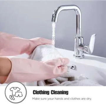 IUCGE Rubber gloves cleaning for Household 2 Pairs,Dishwashing gloves for Kitchen dish gloves,Reuseable.(S,Pink)