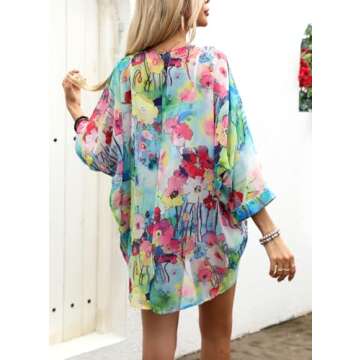 Stylish Floral Sheer Kimono Cardigan for Women