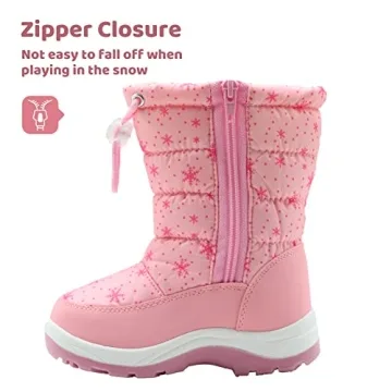 Apakowa Kid's Girls Cold Weather Snow Boots - Durable & Stylish for Winter Fun
