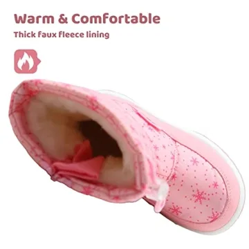 Apakowa Kid's Girls Cold Weather Snow Boots in Pink