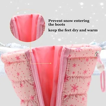 Apakowa Kid's Girls Cold Weather Snow Boots in Pink