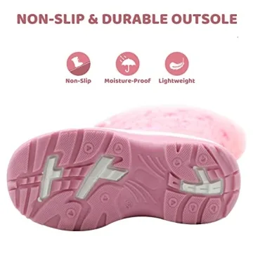 Apakowa Kid's Girls Cold Weather Snow Boots in Pink