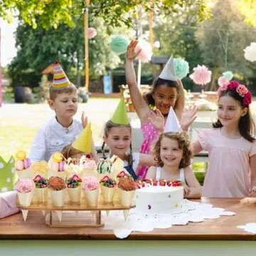 Mezchi Ice Cream Cone Holder Stand with 100pcs Wooden Cones, 35 Holes Ice Cream Stand, Charcuterie Cones for French Fry Holder, Waffle Cones, Food Display, Catering Supplies, 12"x16"