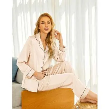 Ekouaer Silk Satin Pajamas Set for Women - Soft & Stylish