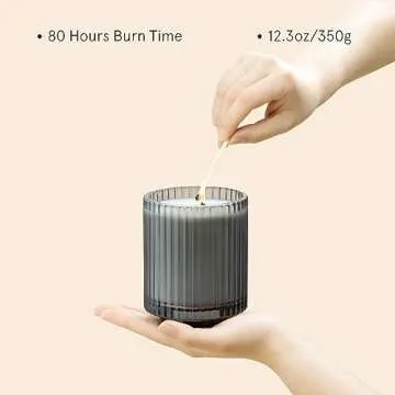 LA JOLIE MUSE Linen Scented Candle, Candles for Home Scented, Luxury Jar Candles Gifts for Women & Men, 80 Hours Long Burning, 12.3oz