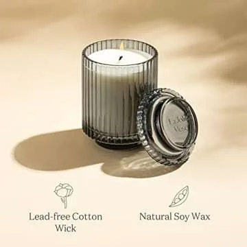 LA JOLIE MUSE Linen Scented Candle, Candles for Home Scented, Luxury Jar Candles Gifts for Women & Men, 80 Hours Long Burning, 12.3oz