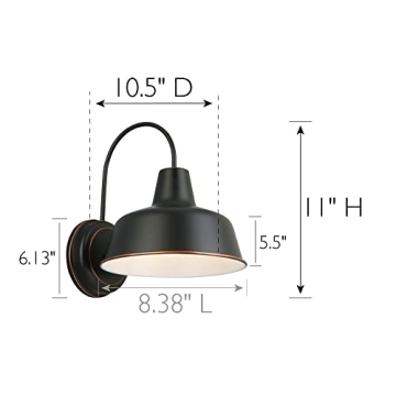 Modern Farmhouse Mason Barn Light - Easy to Install 8 Inch