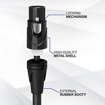 LyxPro 10 Feet XLR Balanced Male to Female Microphone Cable