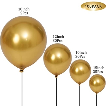Elegant 100pcs Metallic Gold Balloons for All Celebrations