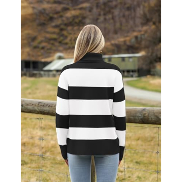 Zeagoo Women's Turtleneck Sweater 2024 Fall Winter Chunky Knitted Pullover High Low Hem Trendy Basic Jumper Top