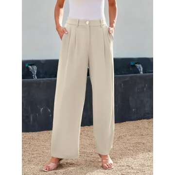LILLUSORY Wide Leg Dress Pants Women's High Waisted Dressy Trousers
