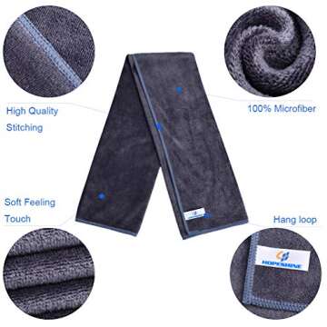 HOPESHIN Gyms Yoga Towels Sweat Fitness Exercise Microfiber Workout Towels Absorbent Gym Towels for ...