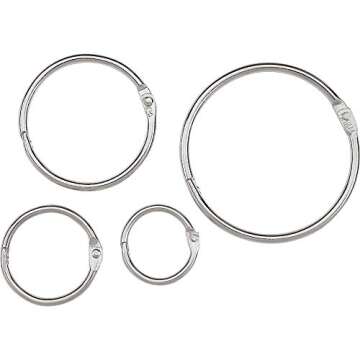 ACCO Loose Leaf Binder Rings, 1 Inch Capacity, Silver, 100 Rings / Box (72202)
