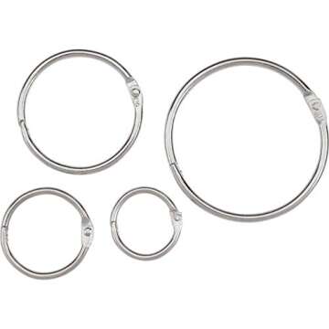 ACCO Loose Leaf Binder Rings, 1 Inch Capacity, Silver, 100 Rings / Box (72202)