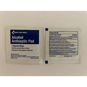 First Aid Only 12-110 Alcohol Wipes, Individually Wrapped, 100 Per Box